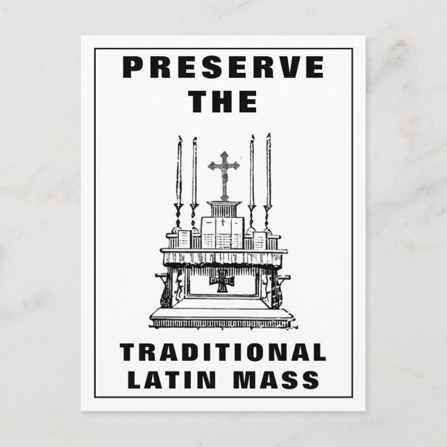  Preserve Traditional Catholic Latin Mass Altar  Postcard (Front)