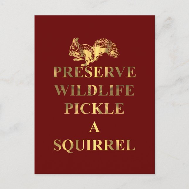 Preserve wildlife pickle a squirrel postcard (Front)