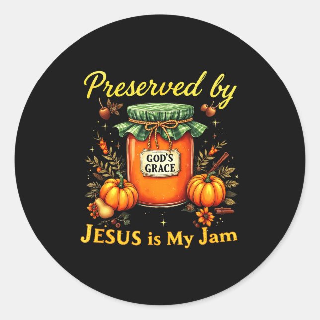 Preserved By God’s Grace Jesus Jam Strawberry Cute Classic Round Sticker (Front)