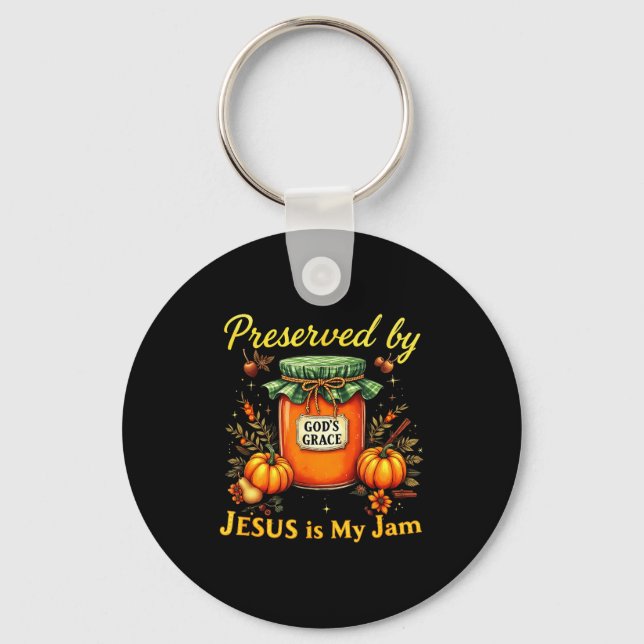 Preserved By God’s Grace Jesus Jam Strawberry Cute Key Ring (Front)