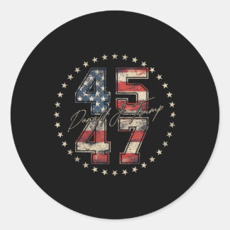 President 45 47 Trump Inauguration Day 2025 Memora Classic Round Sticker