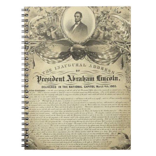 President abe lincoln inaugural address notebook (Front)