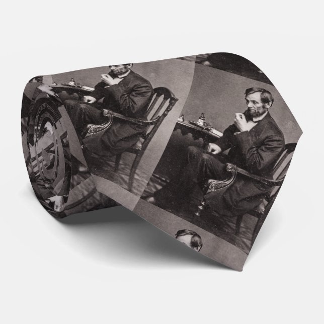 PRESIDENT ABRAHAM LINCOLN 1862 STEREOVIEW TIE (Rolled)