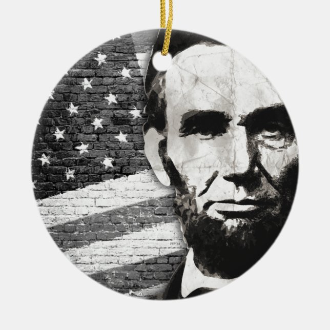 President Abraham Lincoln Ceramic Tree Decoration (Front)