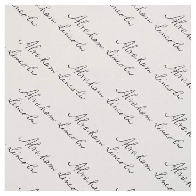 President Abraham Lincoln Handwriting Signature Fabric (Swatch)
