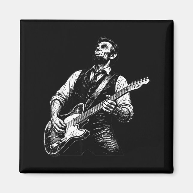 President abraham lincoln playing guitar abe magnet (Front)