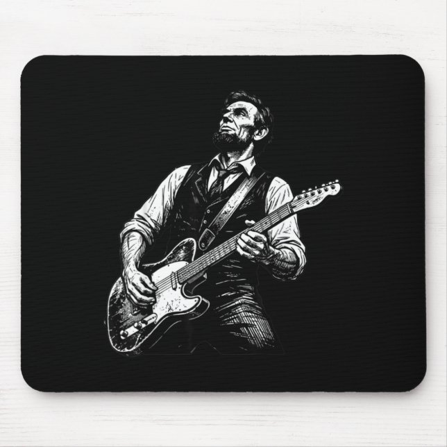 President abraham lincoln playing guitar abe mouse pad (Front)