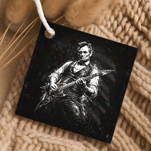 President Abraham Lincoln Playing Guitar Favour Tags