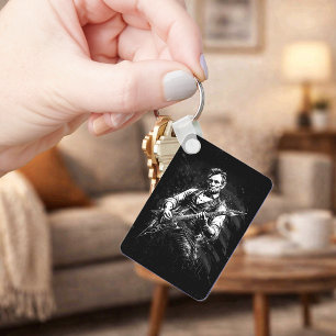 President Abraham Lincoln Playing Guitar Key Ring
