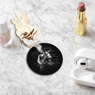 President Abraham Lincoln Playing Guitar Key Ring