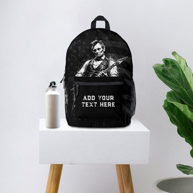 President Abraham Lincoln Playing Guitar Printed Backpack (Creator Uploaded)