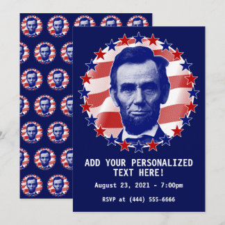 President Abraham Lincoln Stars and Stripes Invita Invitation