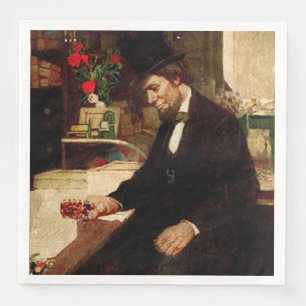 President Abraham Lincoln with Rose and Hat Napkin