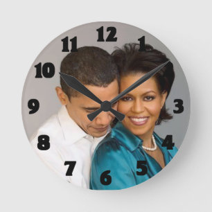 PRESIDENT AND MRS. OBAMA-CLOCK ROUND CLOCK