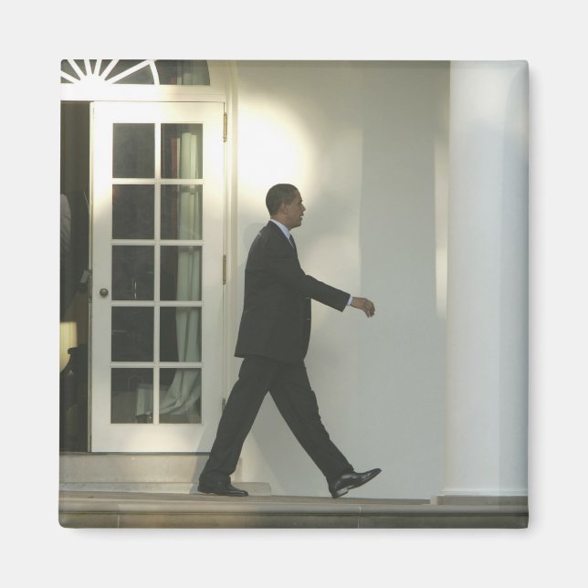 President Barack in deep thought as he walks Magnet (Front)