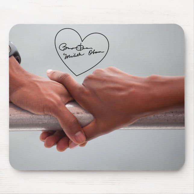 President Barack & Michele Obama's Hands Mouse Pad (Front)
