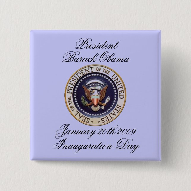 President Barack Obama 15 Cm Square Badge (Front)