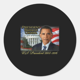 President Barack Obama 2008-2016 U.s. President Classic Round Sticker