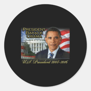President Barack Obama 2008-2016 U.s. President  Classic Round Sticker
