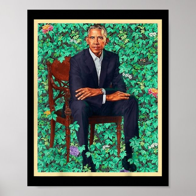 President Barack Obama 2028 Portrait Patriotic Dem Poster (Front)
