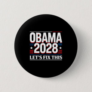 President Barack Obama 2028 Rtrait Patriotic Democ 6 Cm Round Badge