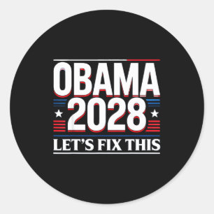President Barack Obama 2028 Rtrait Patriotic Democ Classic Round Sticker