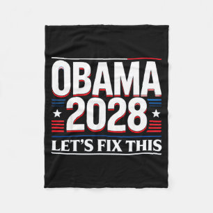 President Barack Obama 2028 Rtrait Patriotic Democ Fleece Blanket