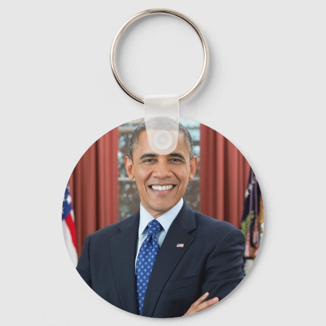 President Barack Obama 2nd Term Official Portrait Key Ring (Front)