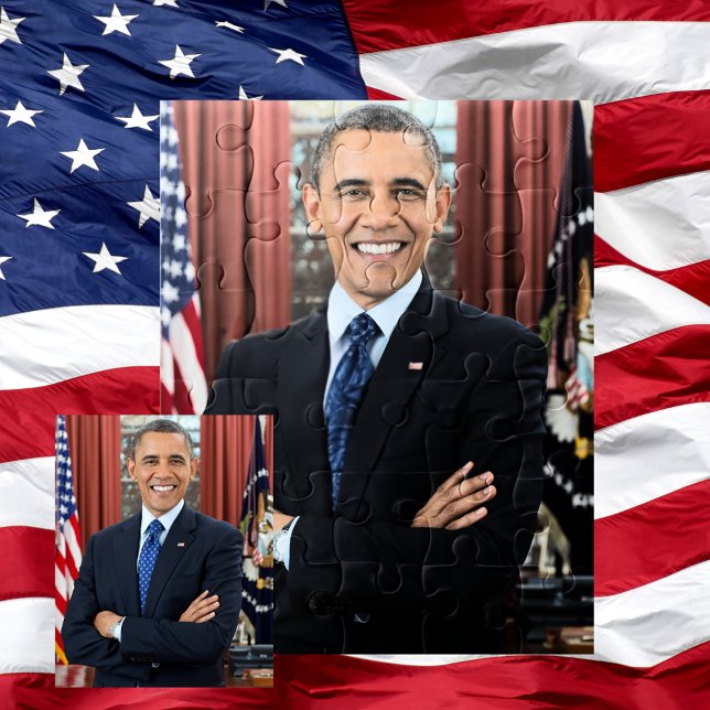 President Barack Obama 2nd Term Portrait 11 x 14 Jigsaw Puzzle (President Barack Obama 2nd Term Portrait 11 x 14 Jigsaw Puzzle)