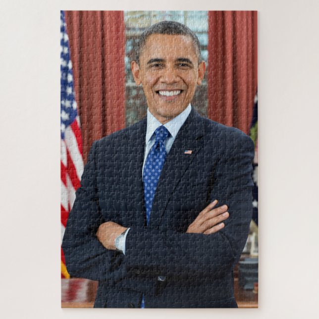 President Barack Obama 2nd Term Portrait 20 x 30 Jigsaw Puzzle (Vertical)