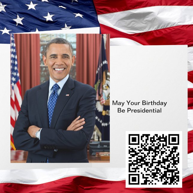 President Barack Obama 2nd Term Portrait Birthday Card (President Barack Obama 2nd Term Portrait Birthday Card)