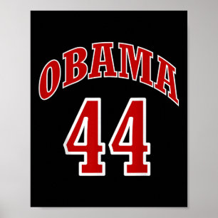 President Barack Obama 44 Shirt Faux Jersey 44th U Poster