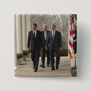 President Barack Obama and former presidents 15 Cm Square Badge