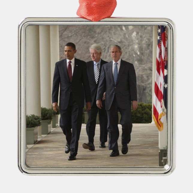 President Barack Obama and former presidents Metal Tree Decoration (Front)