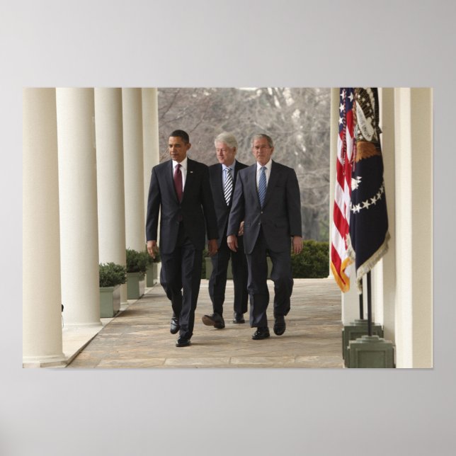 President Barack Obama and former presidents Poster (Front)