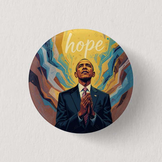 President Barack Obama and the Message of Hope  3 Cm Round Badge (Front)