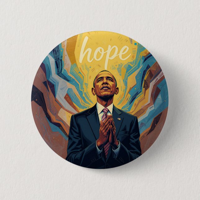 President Barack Obama and the Message of Hope  6 Cm Round Badge (Front)