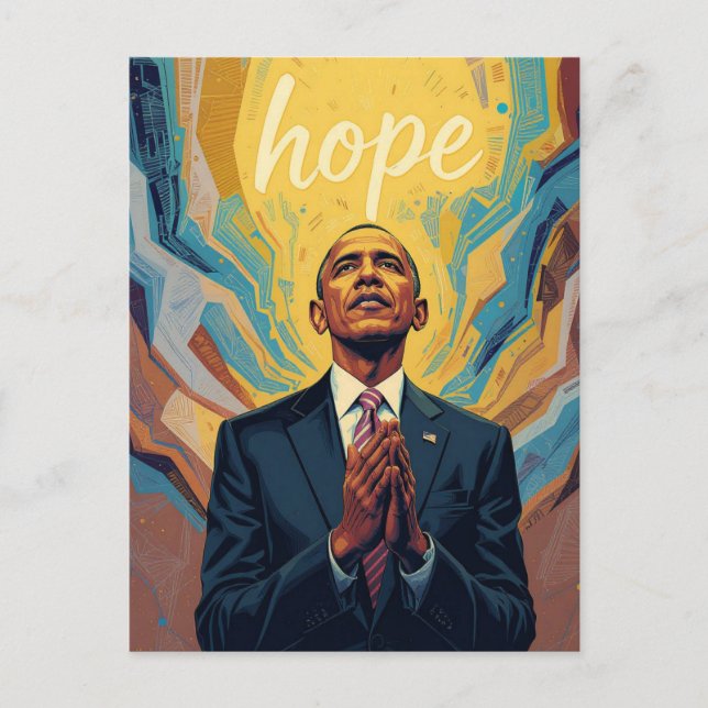 President Barack Obama and the Message of Hope Met Postcard (Front)