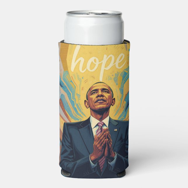 President Barack Obama and the Message of Hope  Seltzer Can Cooler (Seltzer Front)