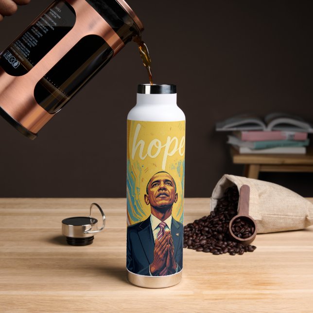President Barack Obama and the Message of Hope  Water Bottle (Coffee)