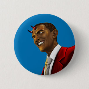 President Barack Obama as the Devil Halloween 6 Cm Round Badge