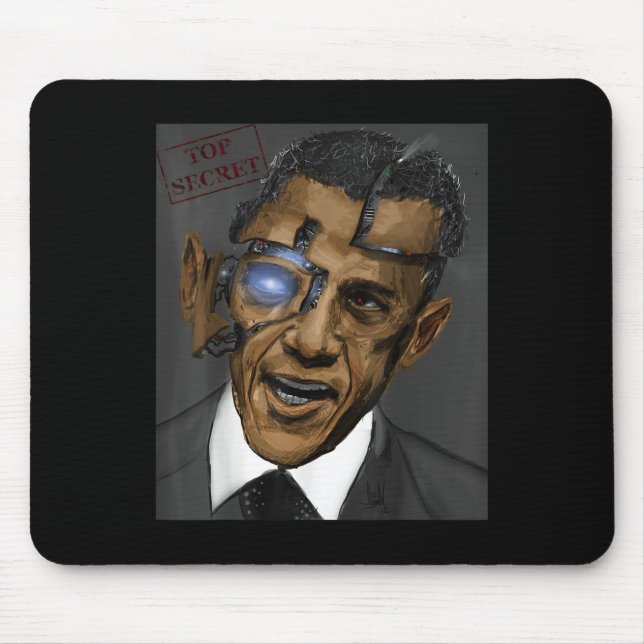 President Barack Obama Evil Cool Robot  Mouse Pad (Front)