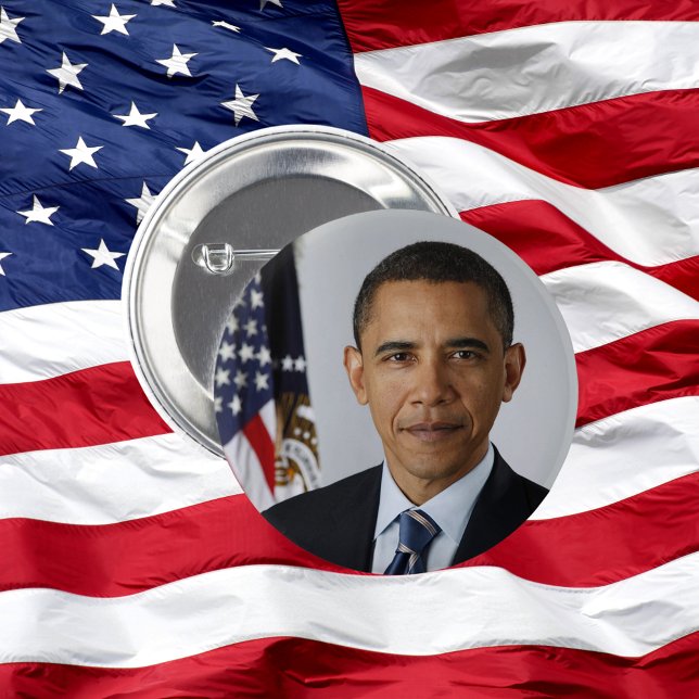 President Barack Obama First Term Offical Portrait 6 Cm Round Badge (President Barack Obama 1st Term Official Portrait Button)