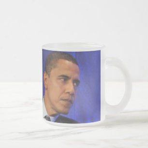 President Barack Obama Frosted Glass Coffee Mug