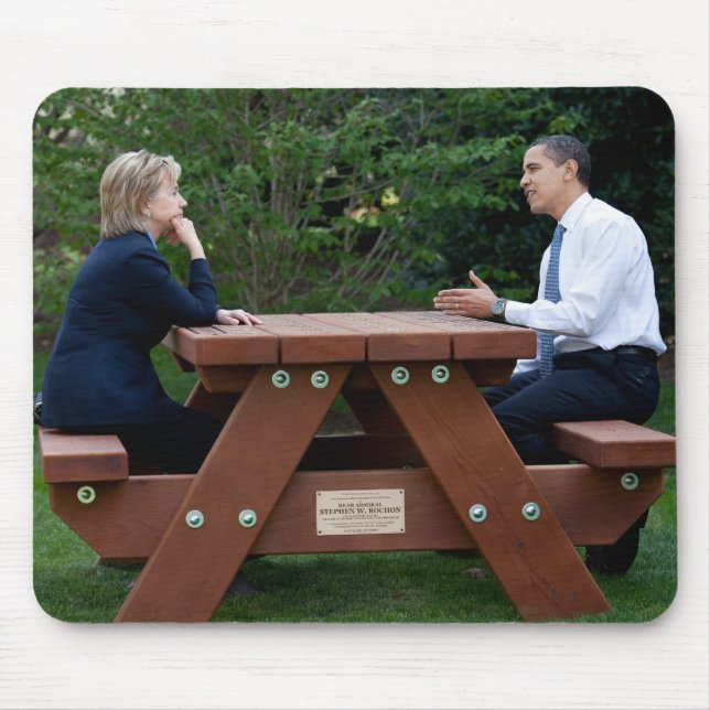 President Barack Obama & Hillary Clinton Mouse Pad (Front)