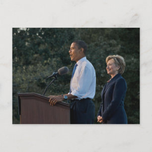 President Barack Obama & Hillary Clinton Postcard