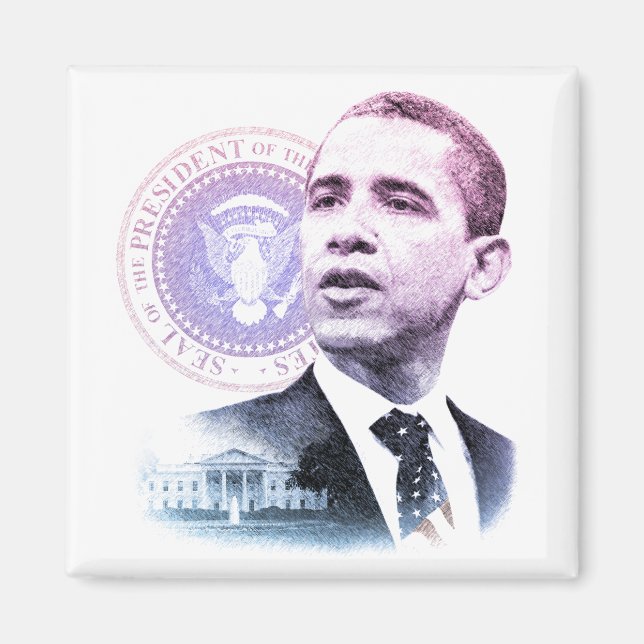 President Barack Obama Portrait Magnet (Front)