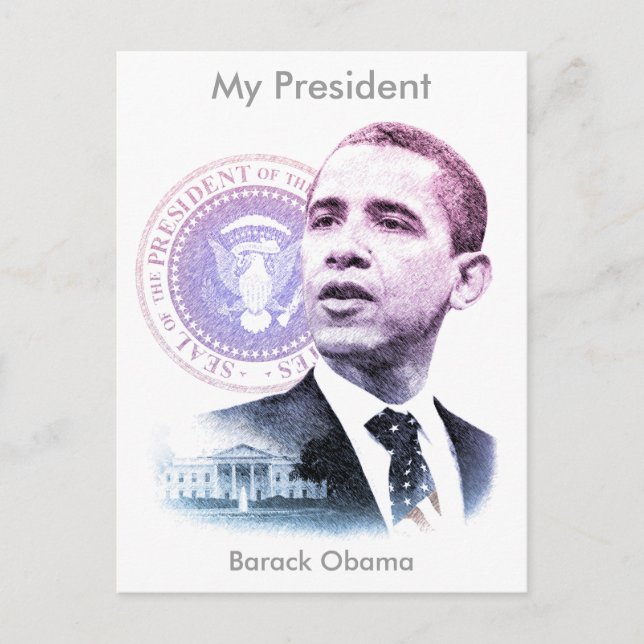 President Barack Obama Portrait Postcard (Front)