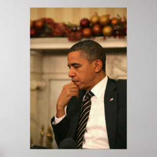 President Barack Obama reflects as he meets Poster