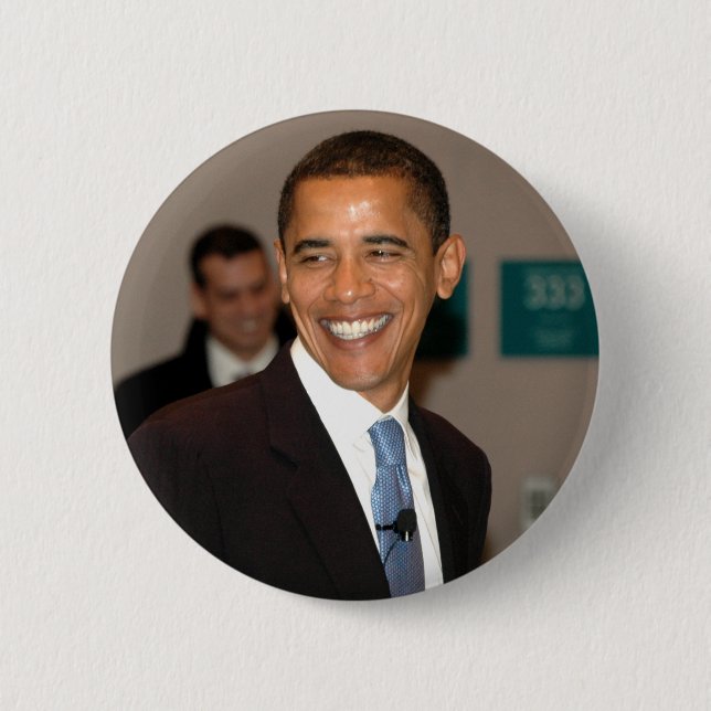 President Barack Obama Smiles 6 Cm Round Badge (Front)